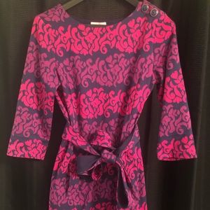 Lilly Pulitzer Pink Purple Navy Dress Size M